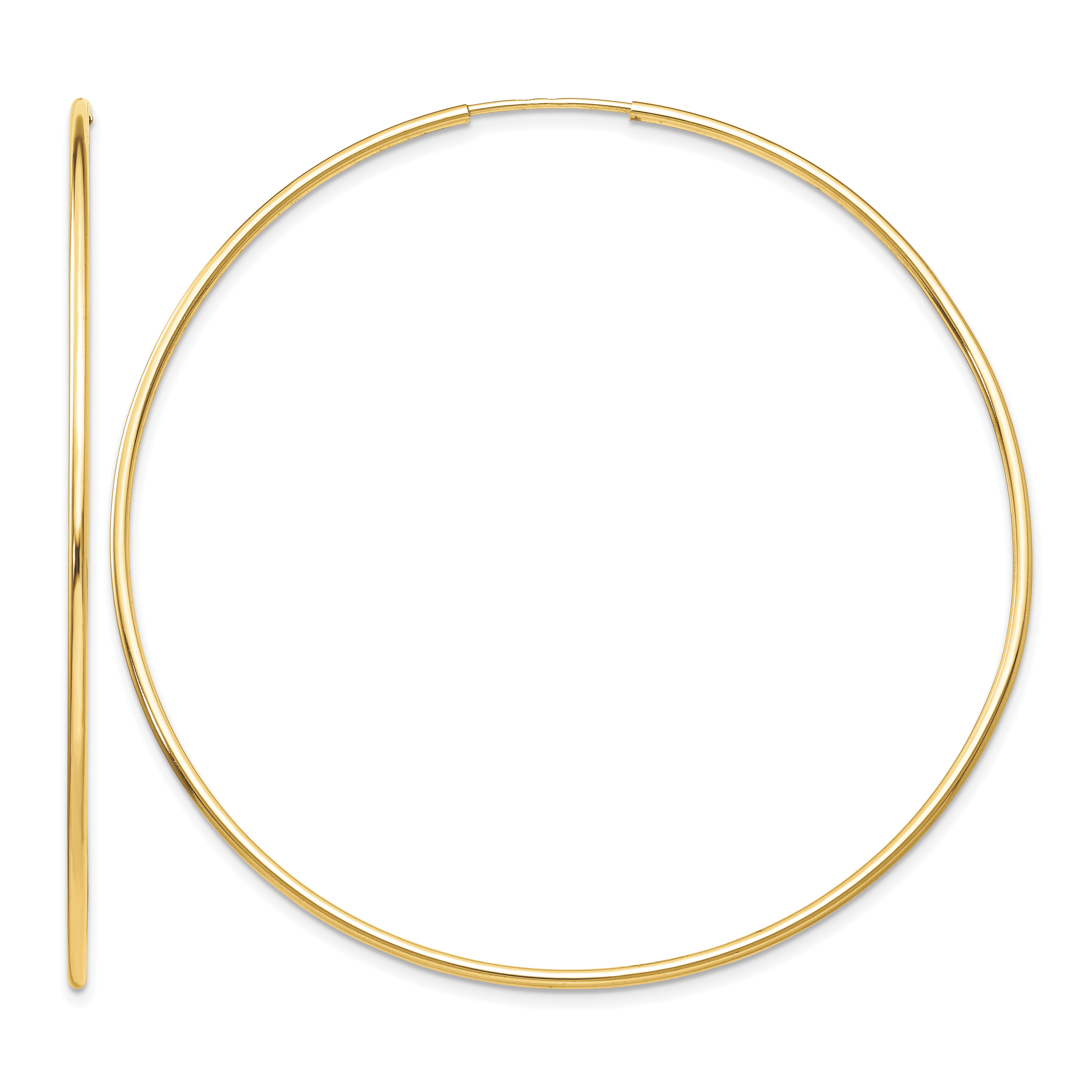 10k Polished Endless Tube Hoop Earrings (10T968)