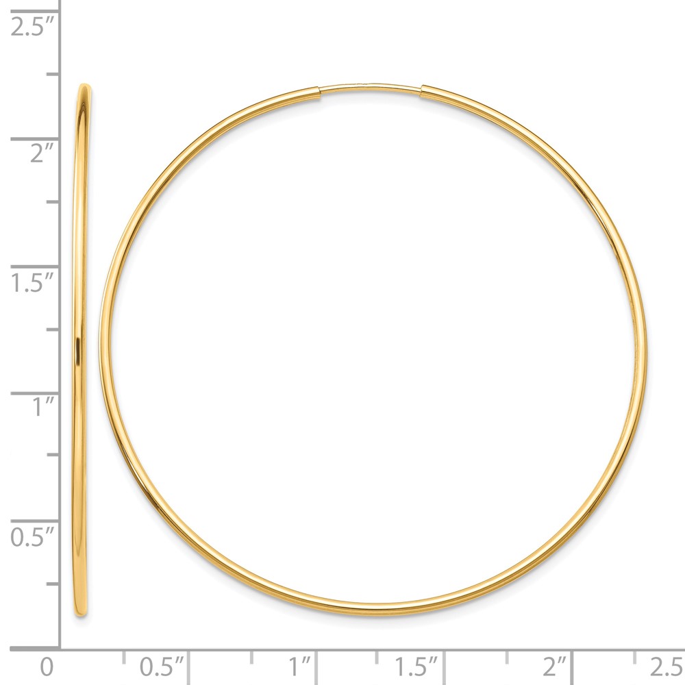 10k Polished Endless Tube Hoop Earrings (10T969)