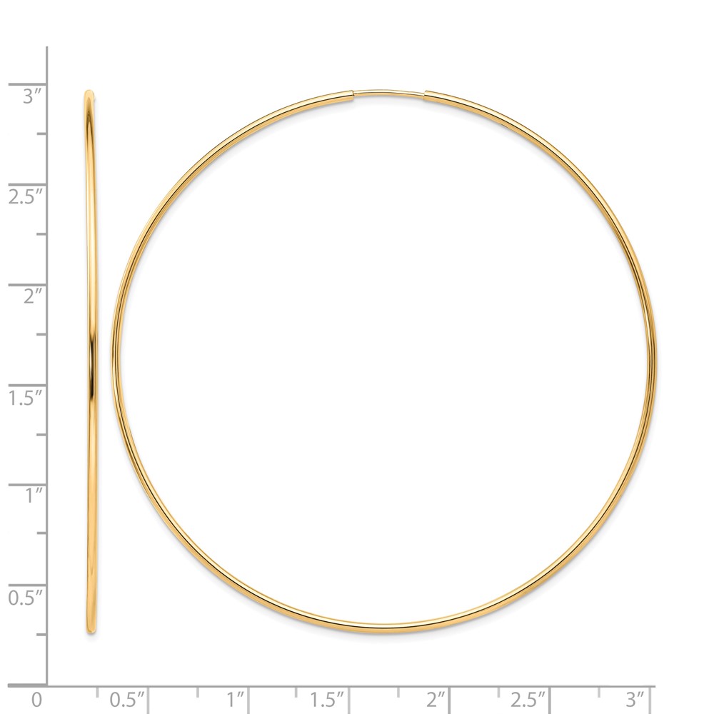 10k Polished Endless Tube Hoop Earrings (10T972)