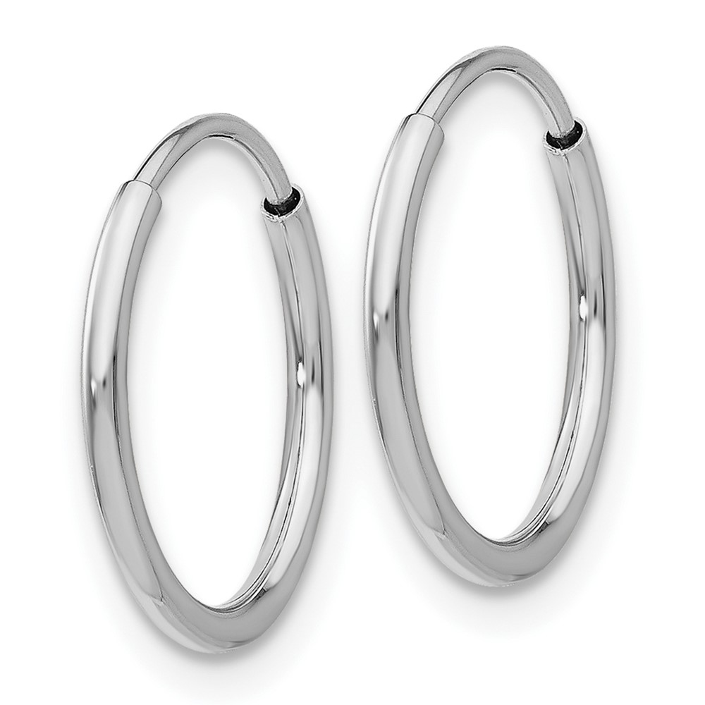 10K White Gold 1.2mm Endless Hoop Earrings (10T973)