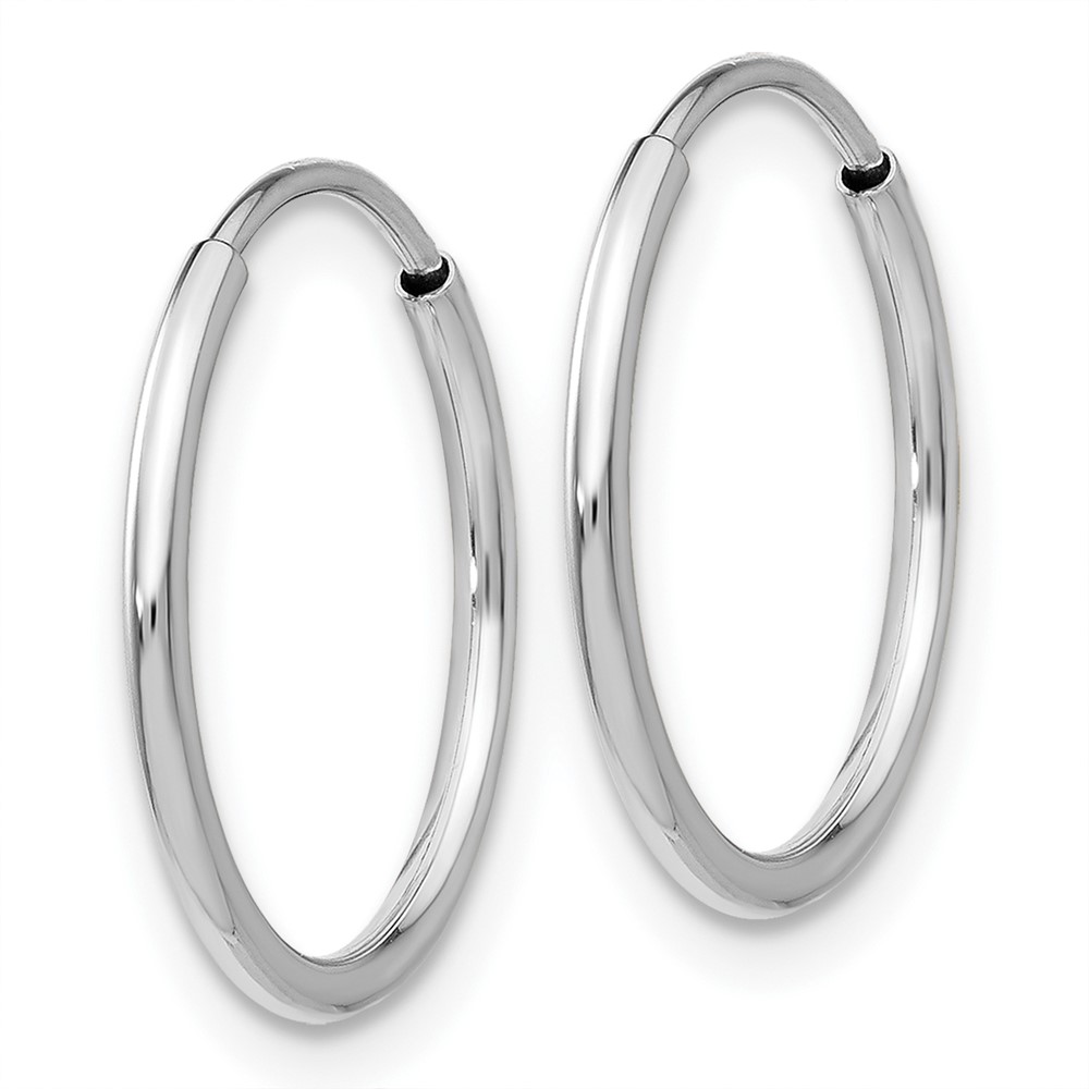 10K White Gold Endless Hoop Earrings (10T974)