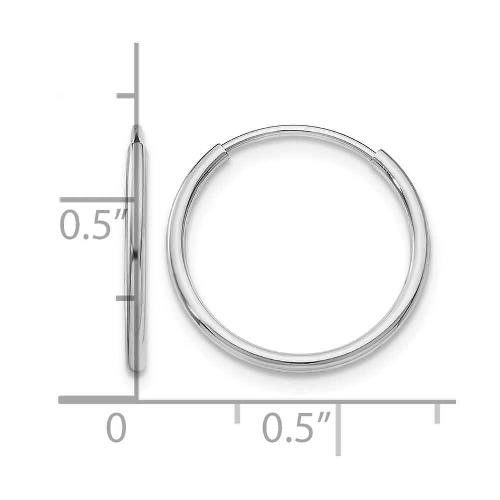 10K White Gold Endless Hoop Earrings (10T974)
