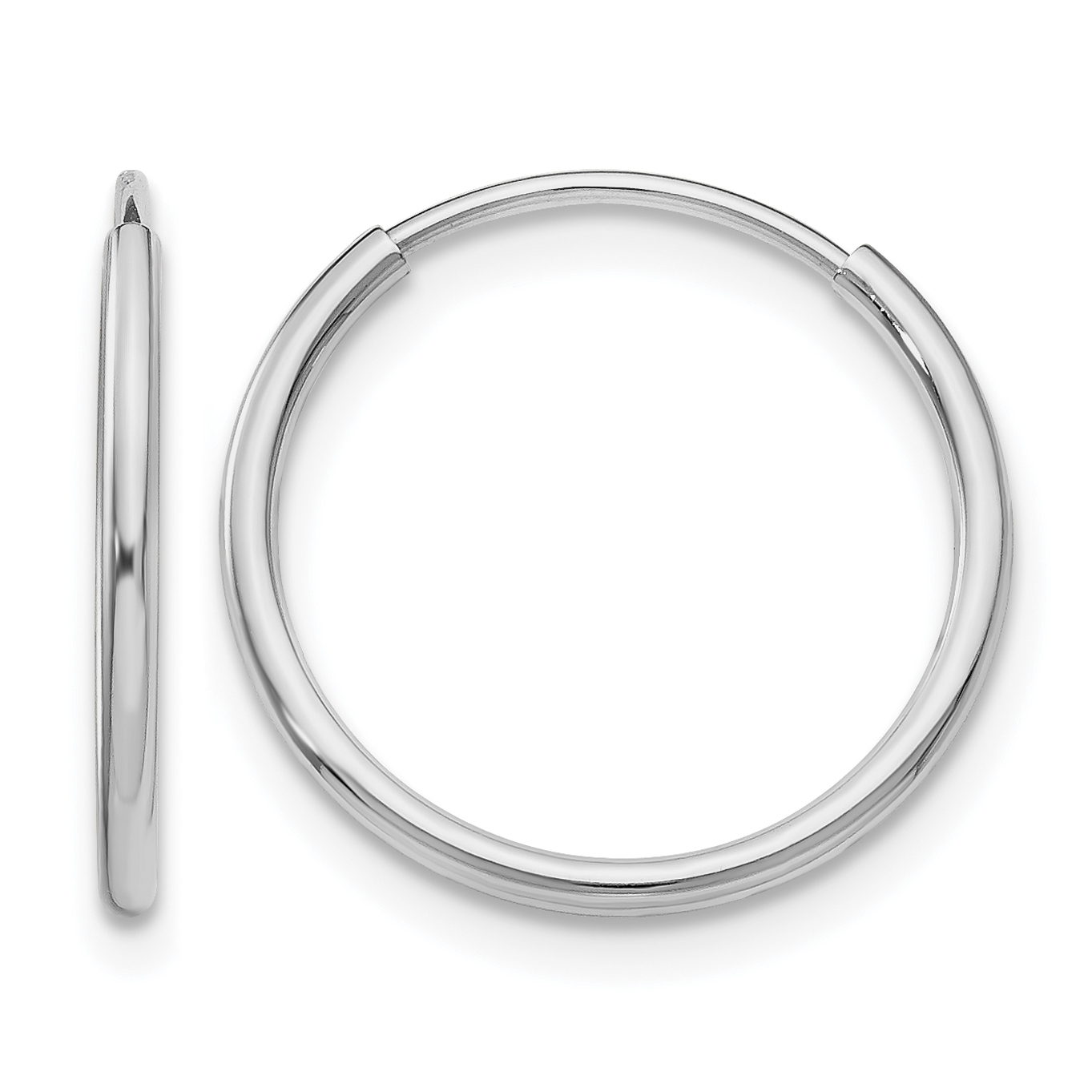 10K White Gold Endless Hoop Earrings (10T974)