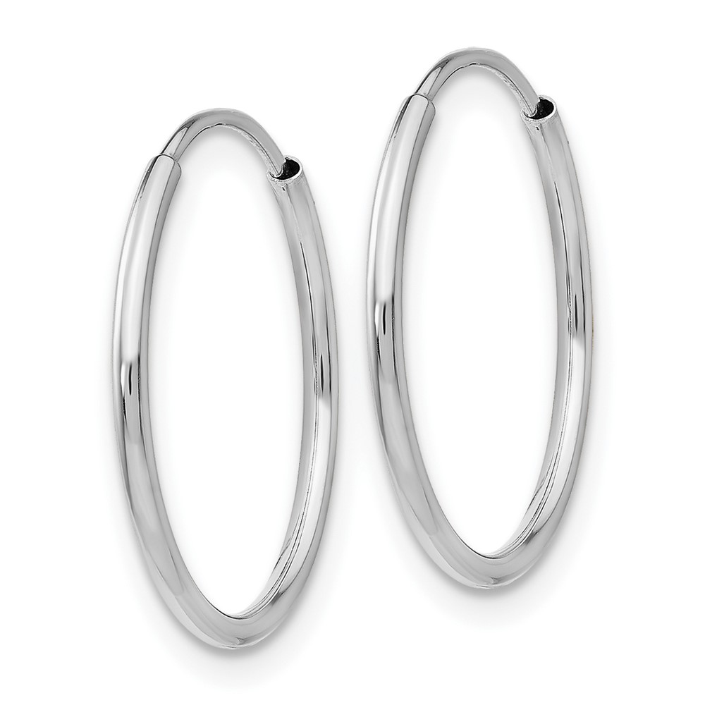 10K White Gold Endless Hoop Earrings (10T975)
