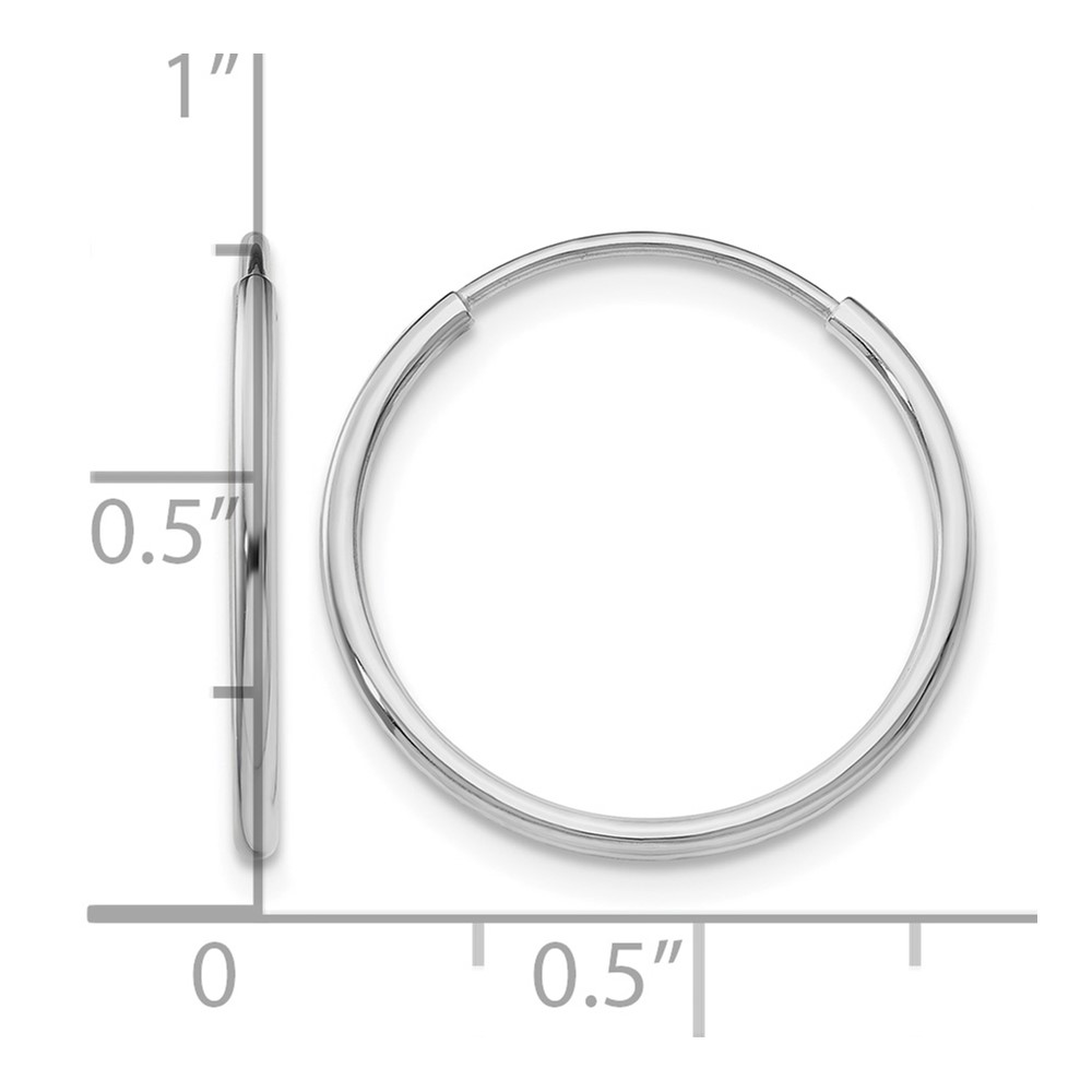 10K White Gold Endless Hoop Earrings (10T975)