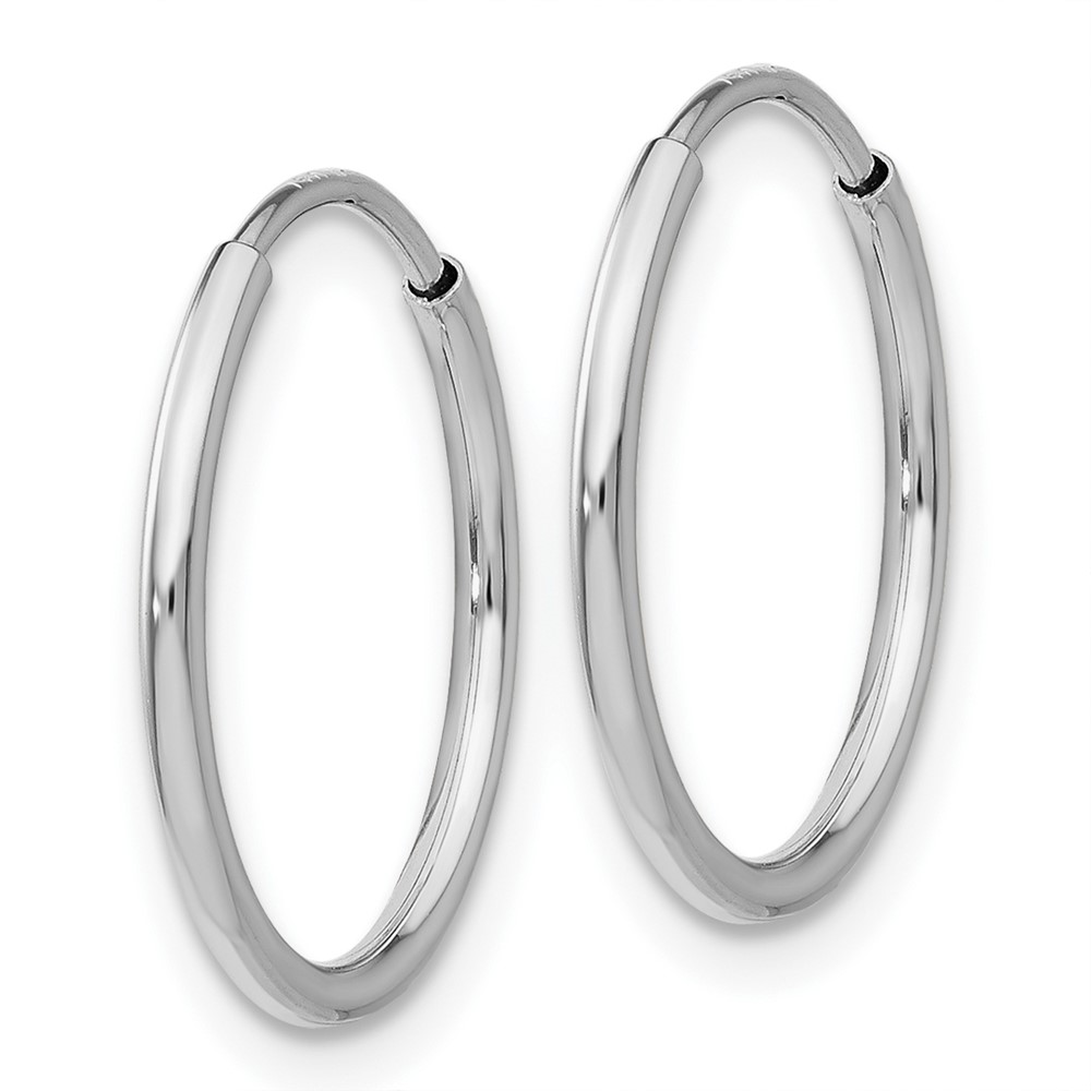 10K White Gold Endless Hoop Earrings (10T976)