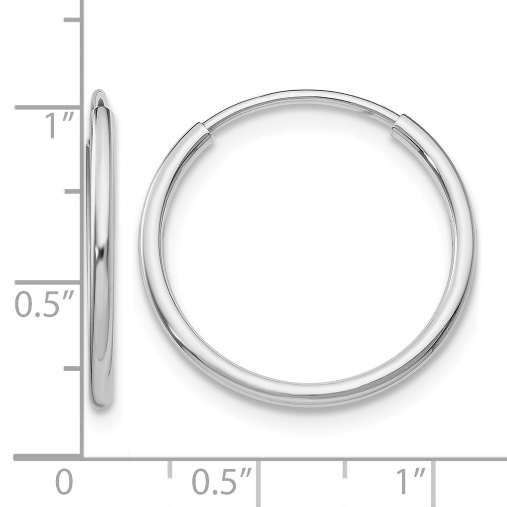 10K White Gold Endless Hoop Earrings (10T976)