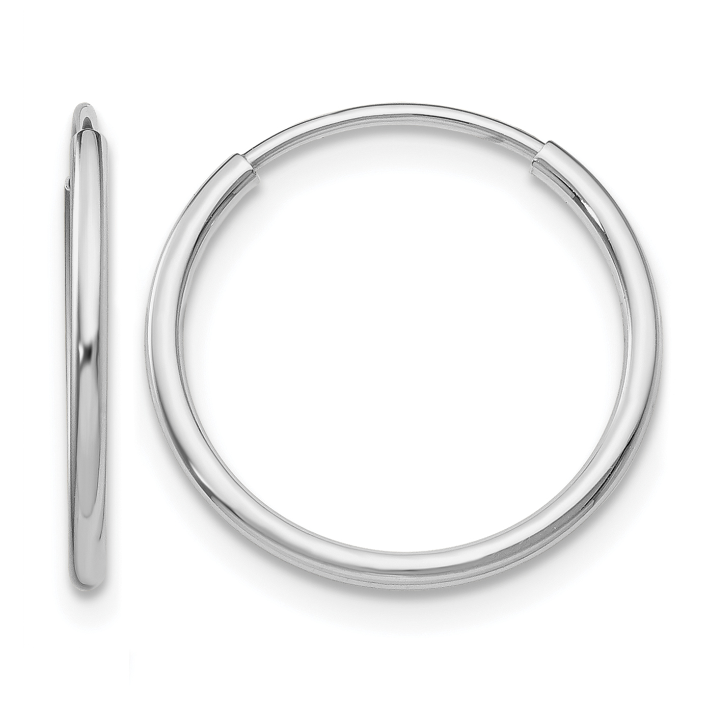 10K White Gold Endless Hoop Earrings (10T976)