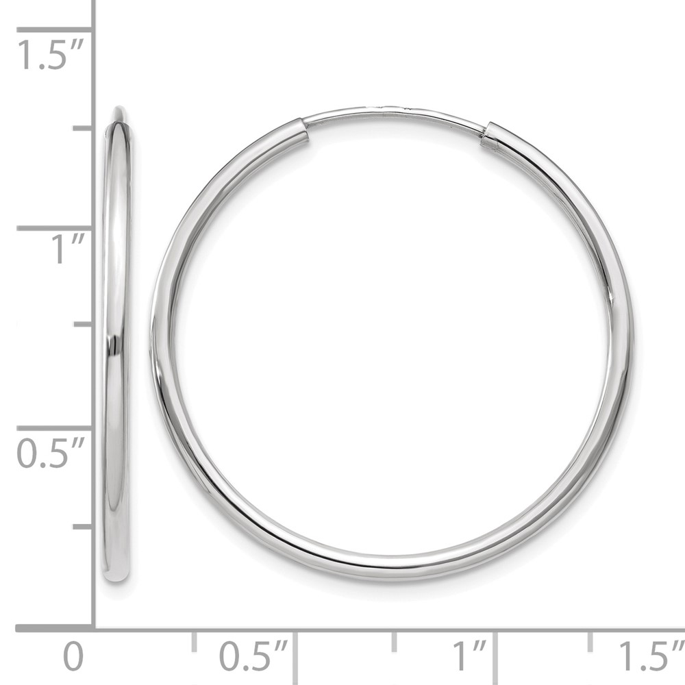 10K White Gold Endless Hoop Earrings (10T977)