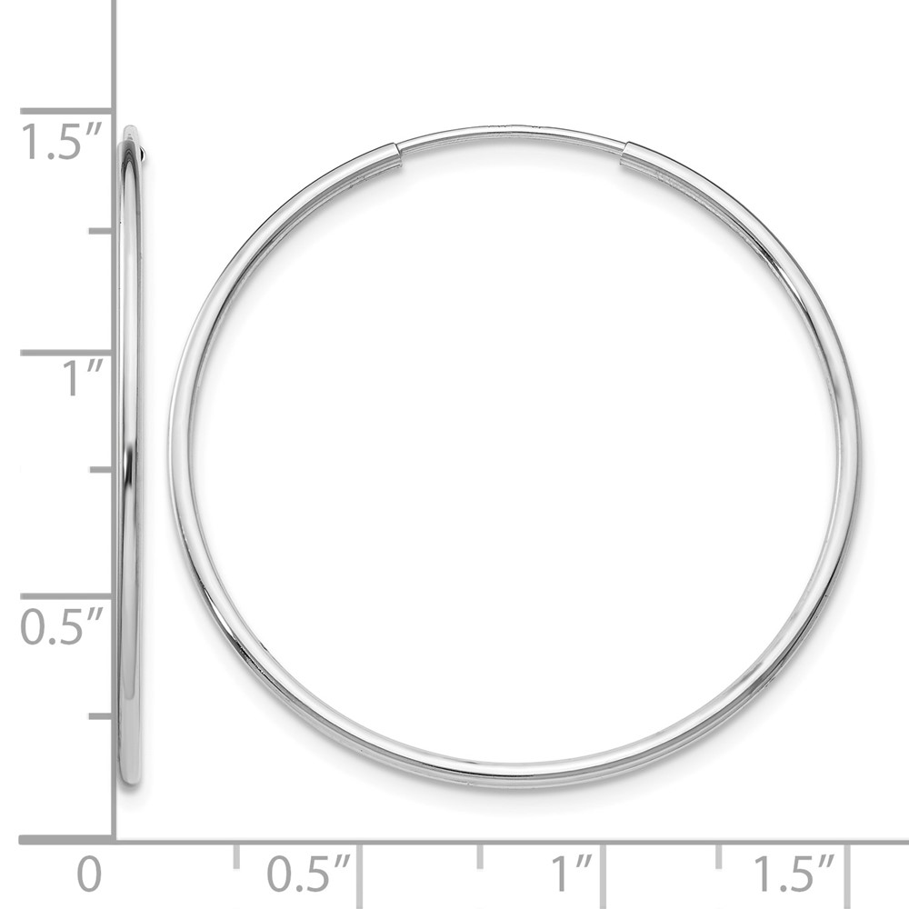 10K White Gold Endless Hoop Earrings (10T978)