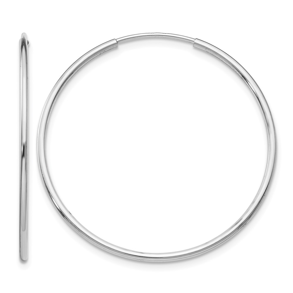 10K White Gold Endless Hoop Earrings (10T978)