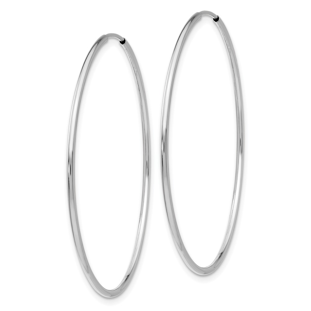 10K White Gold Endless Hoop Earrings (10T979)