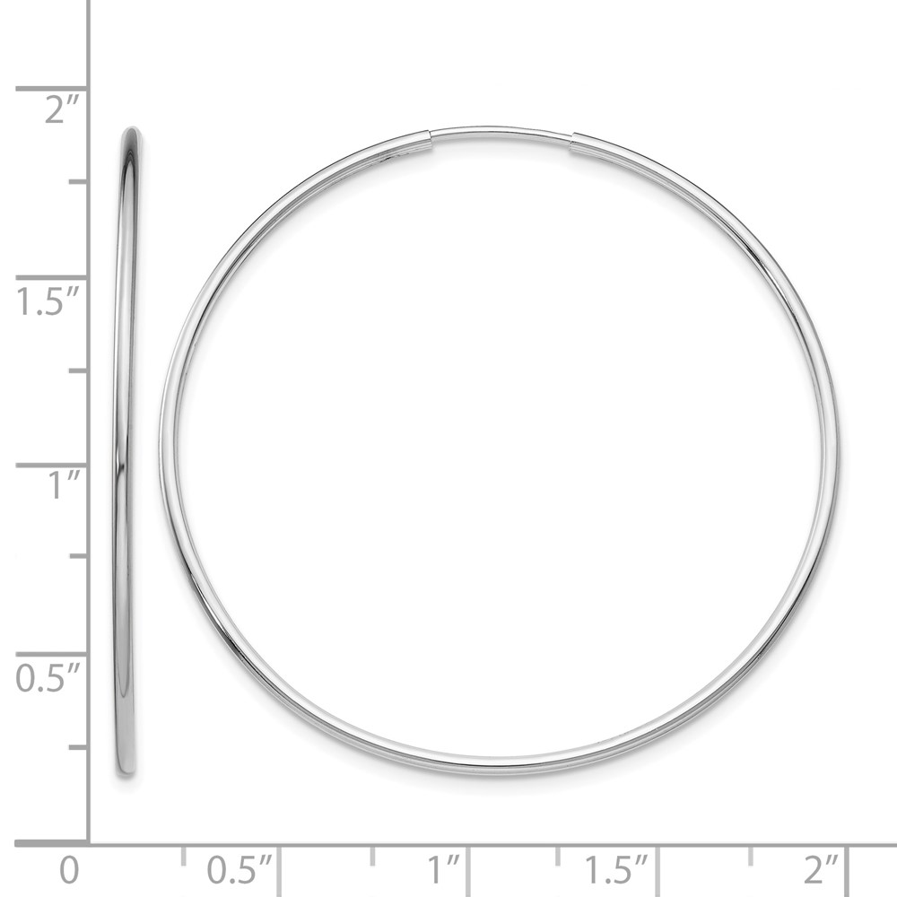 10K White Gold Endless Hoop Earrings (10T979)