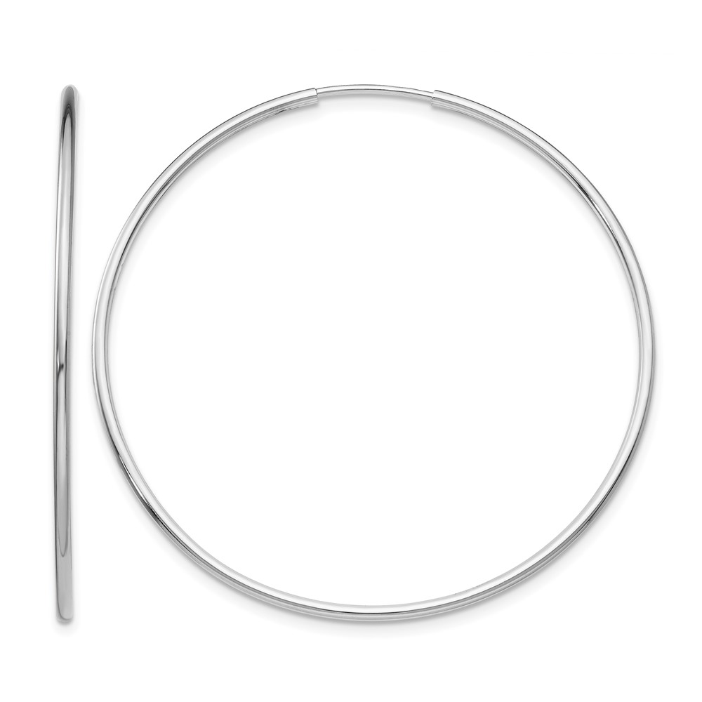 10K White Gold Endless Hoop Earrings (10T979)