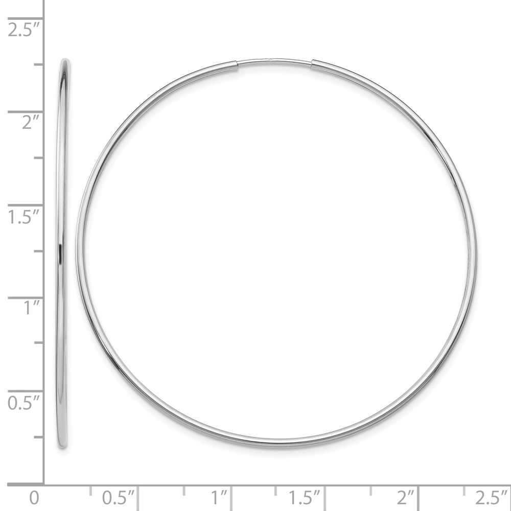 10K White Gold Endless Hoop Earrings (10T981)