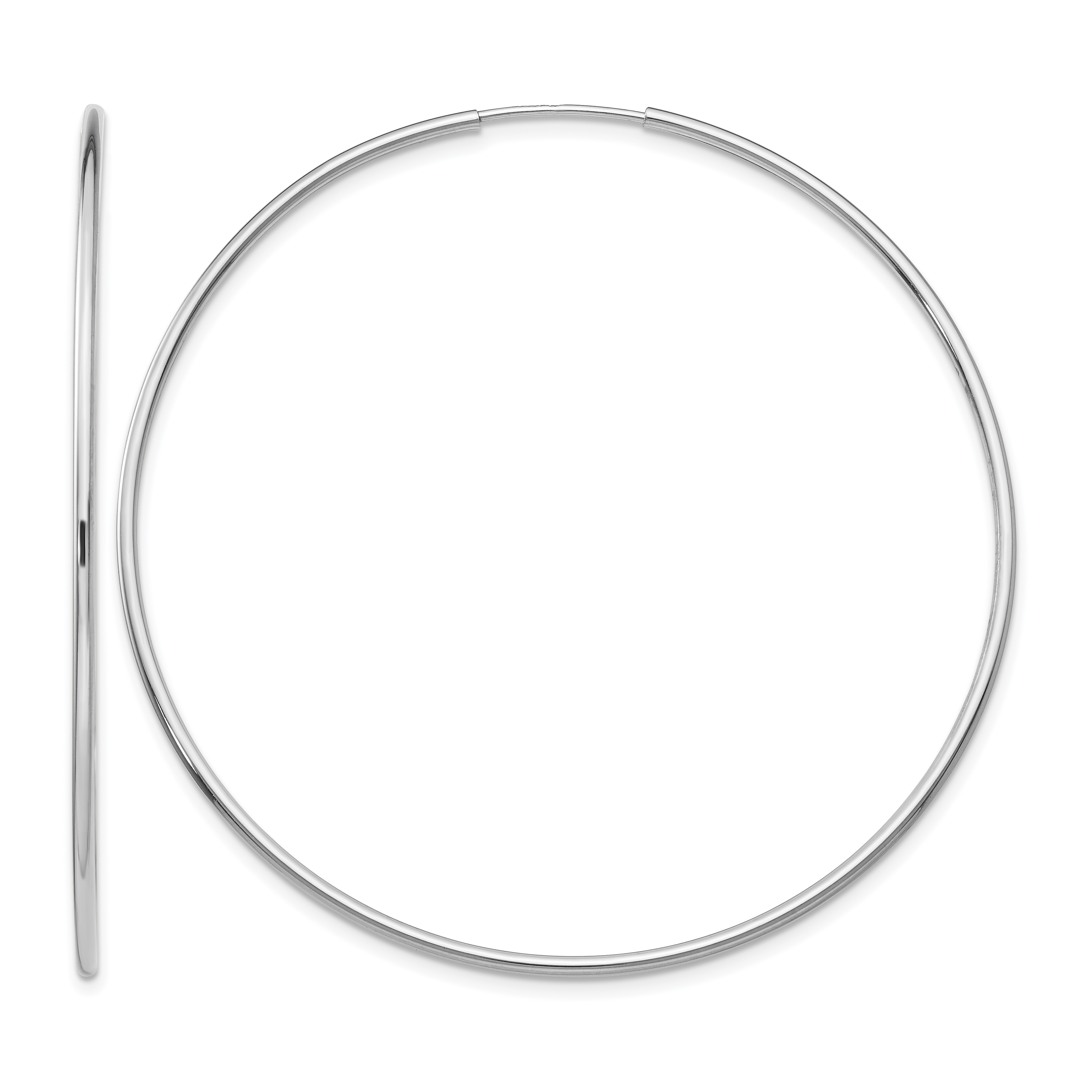 10K White Gold Endless Hoop Earrings (10T981)