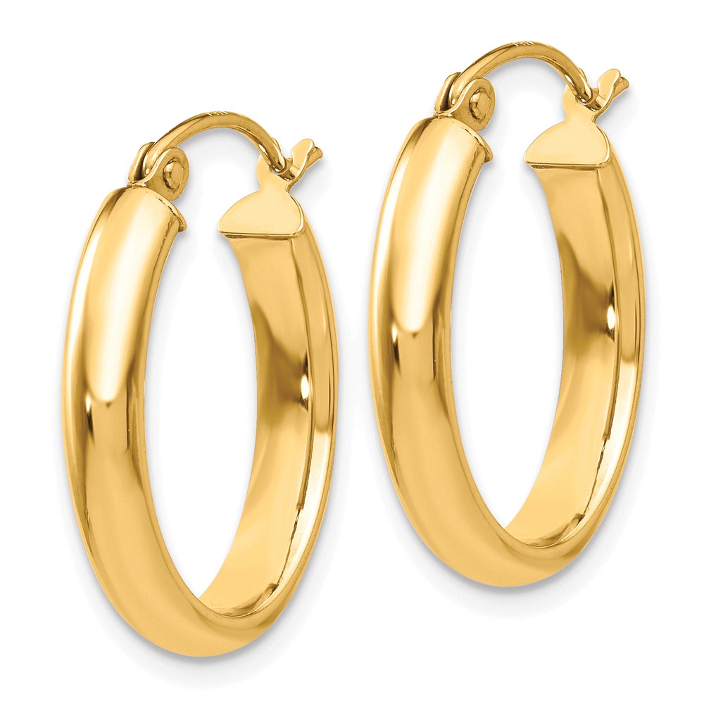 10k Polished 3.5mm Oval Hoop Earrings (10T985)