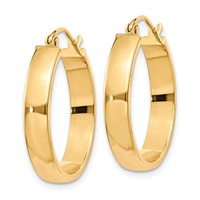 10K Yellow Gold Polished Hoop Earring view 2