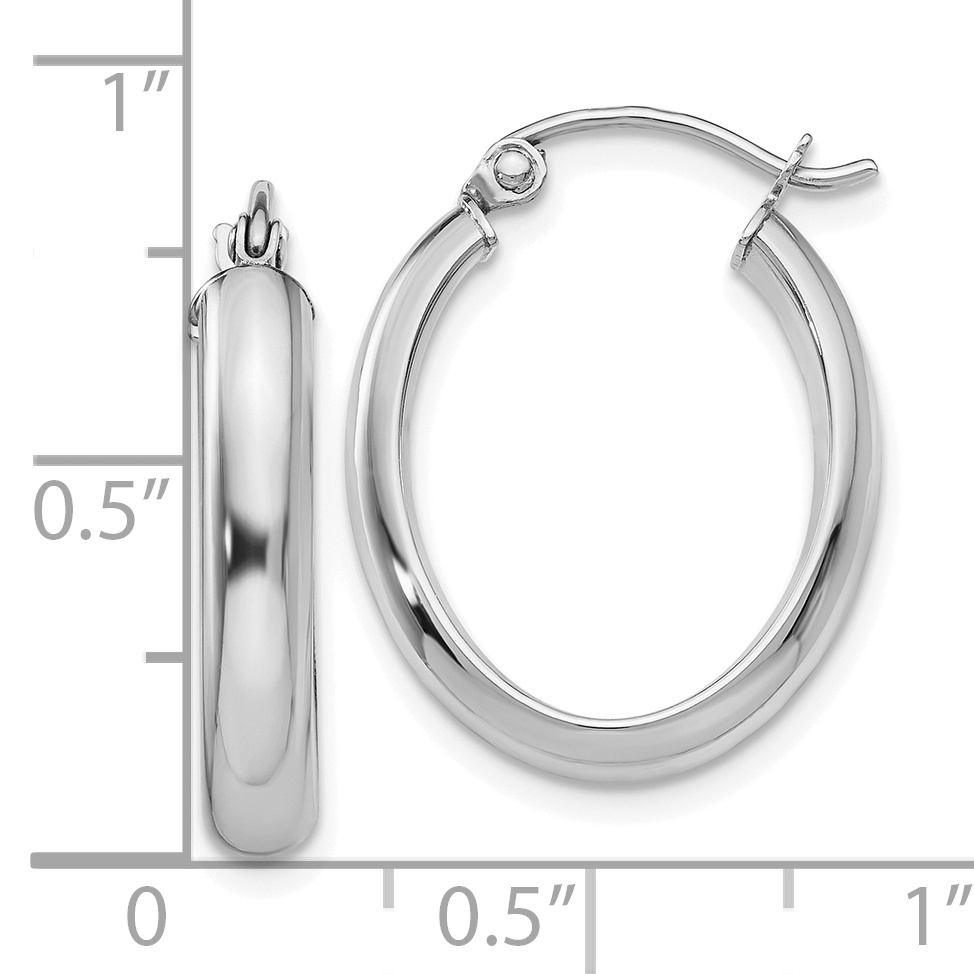 Oval Creolen 10 Karat Gold poliert 3,5 mm 10T988 - Bild 4 von 4