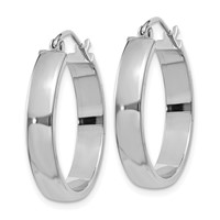 10K White Gold Polished Hoop Earring view 2
