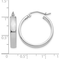 10K White Gold Polished Hoop Earring view 4