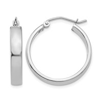 10K White Gold Polished Hoop Earring view 1