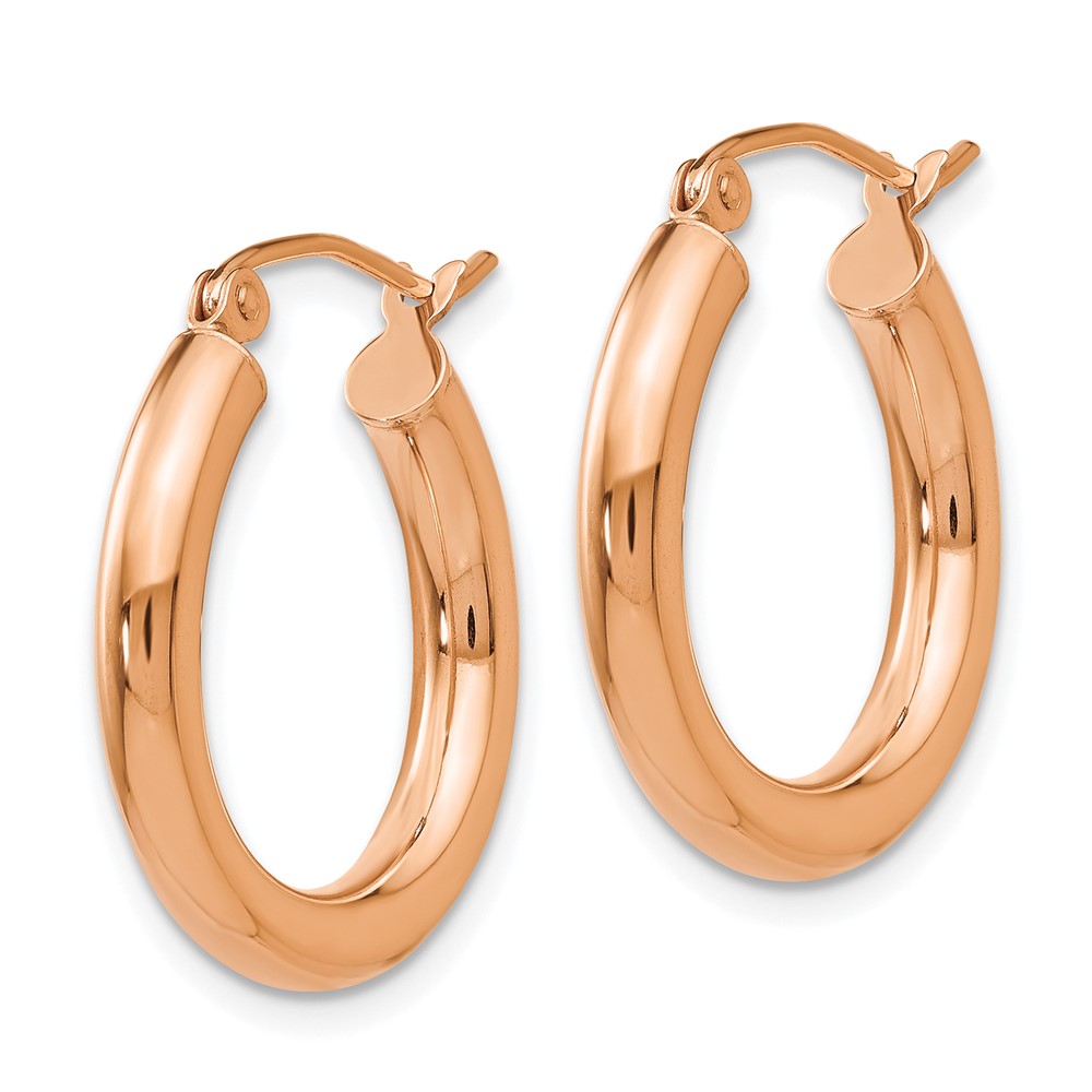 10K Rose Gold Polished 3mm Hoop Earrings (10T994)