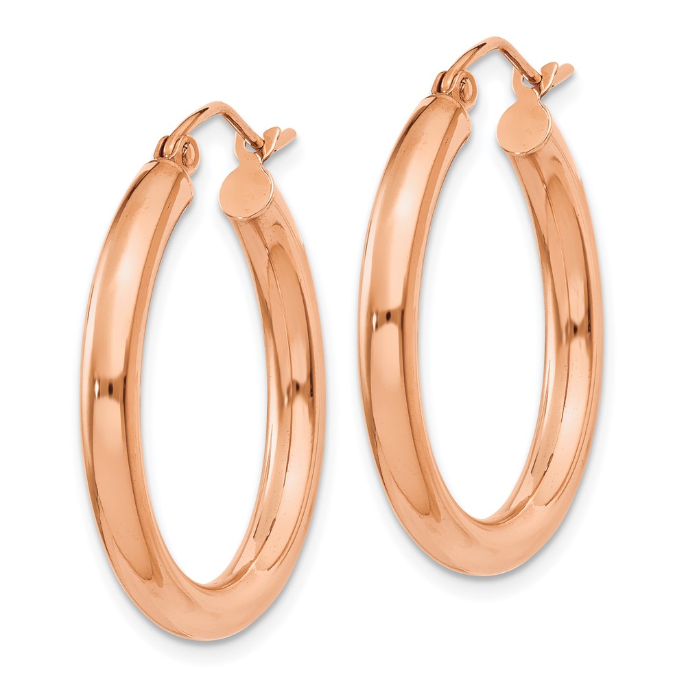 10K Rose Gold Polished 3mm Hoop Earrings (10T995)