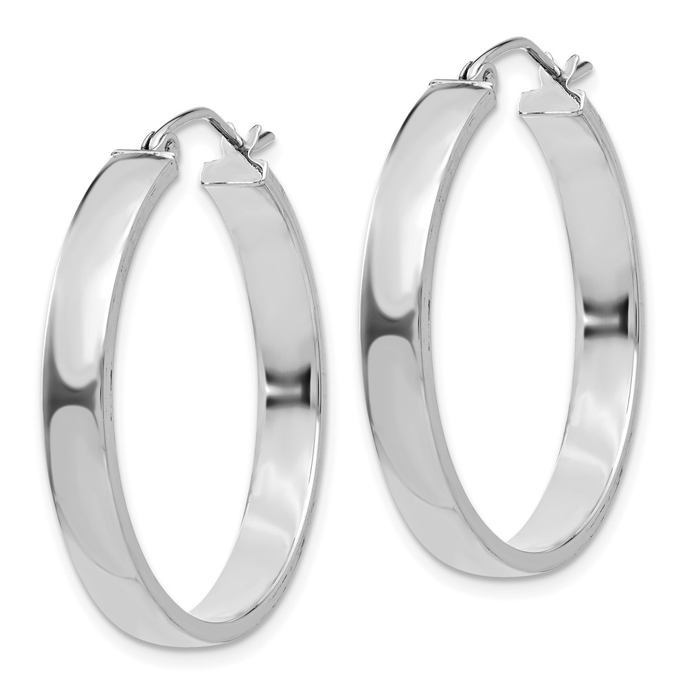 10k White Gold Polished Hoop Earring (10TA241W)
