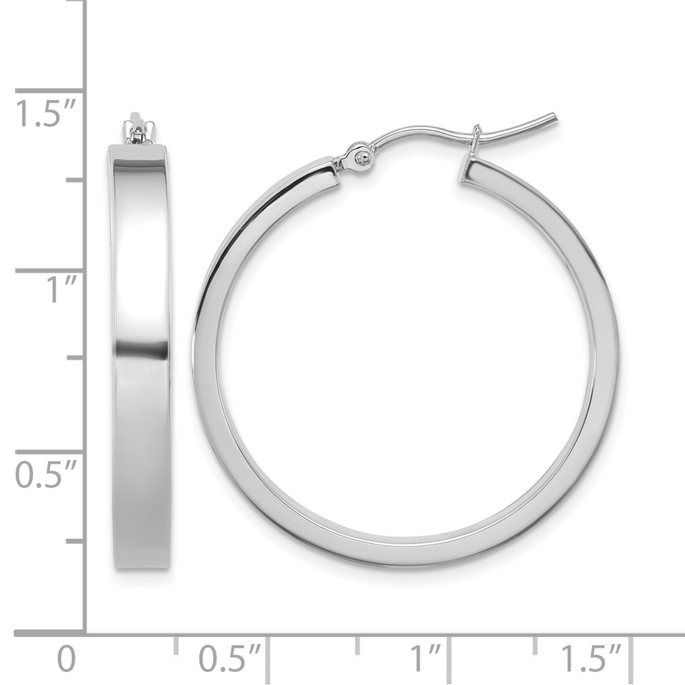 10k White Gold Polished Hoop Earring (10TA241W)