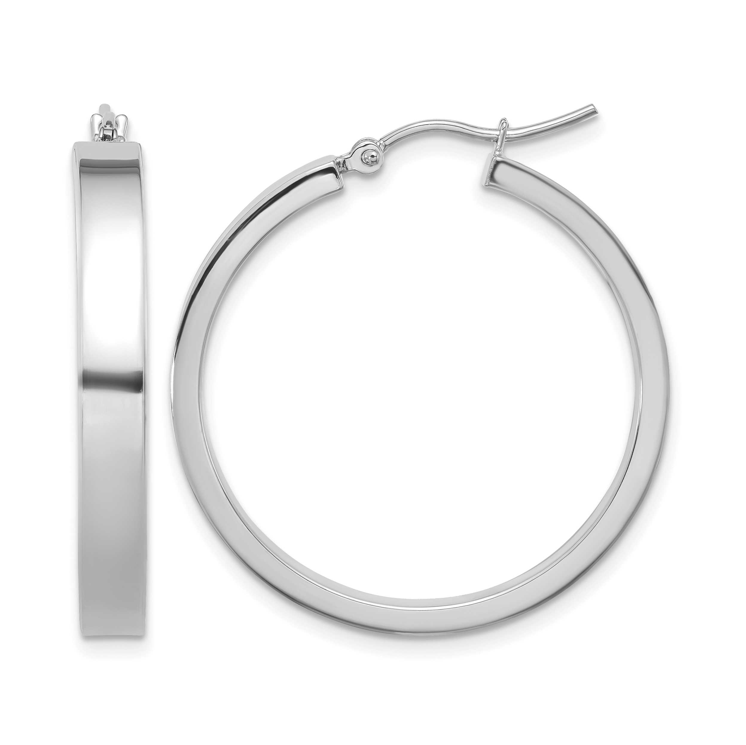 10k White Gold Polished Hoop Earring (10TA241W)