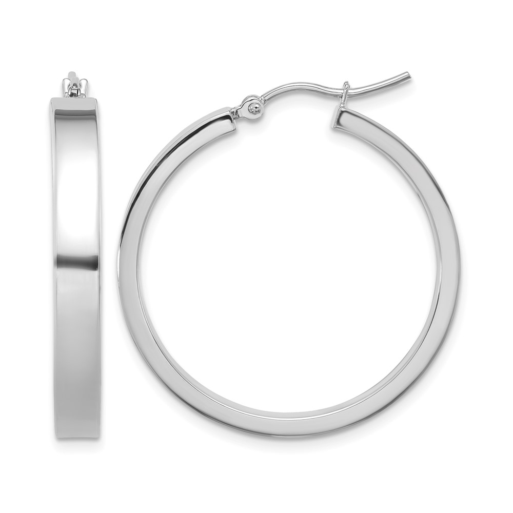 10k White Gold Polished Hoop Earring (10TA241W)