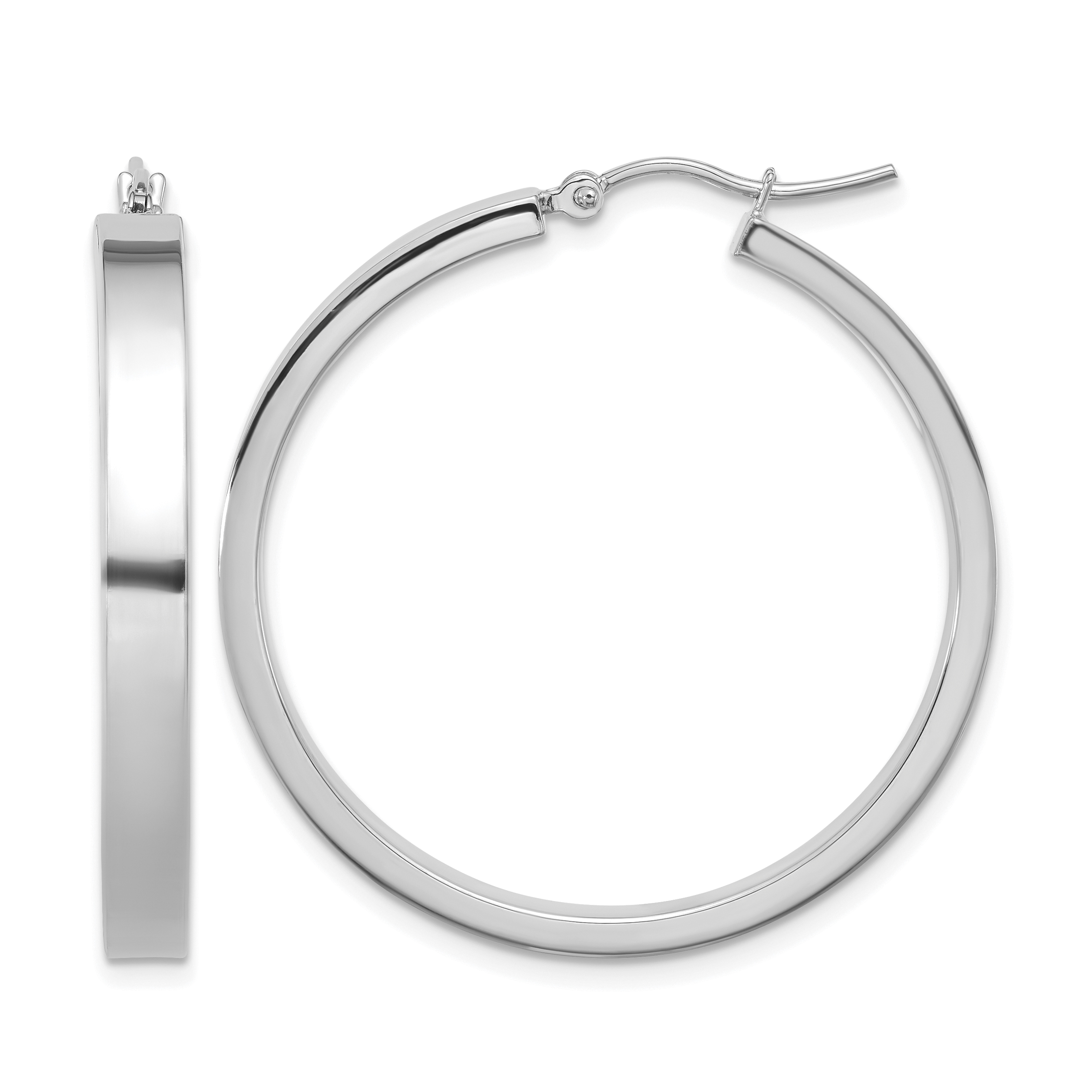 10k White Gold Polished Hoop Earring (10TA242W)
