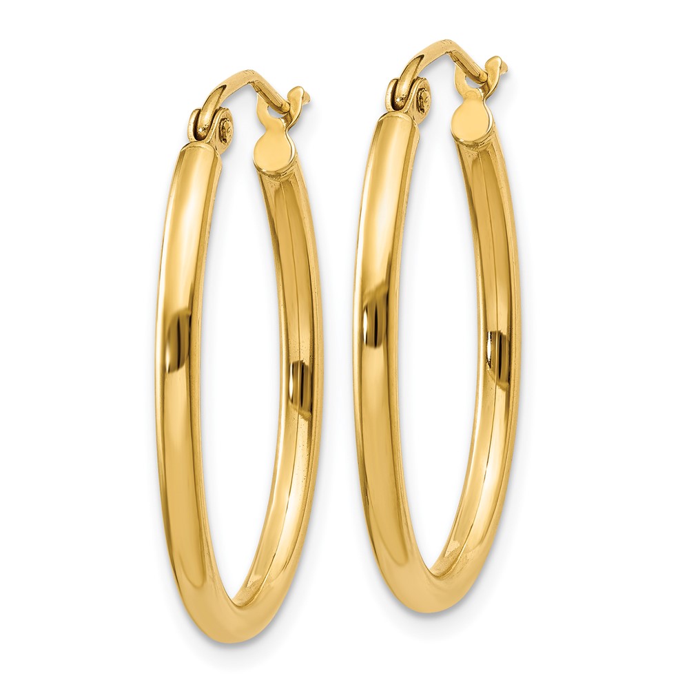 10k Oval Polished Hoop Earring (10TA256)