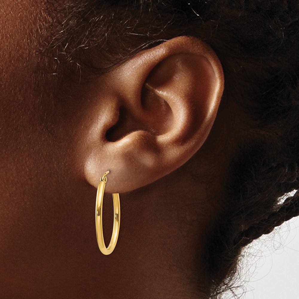 10k Oval Polished Hoop Earring (10TA256)
