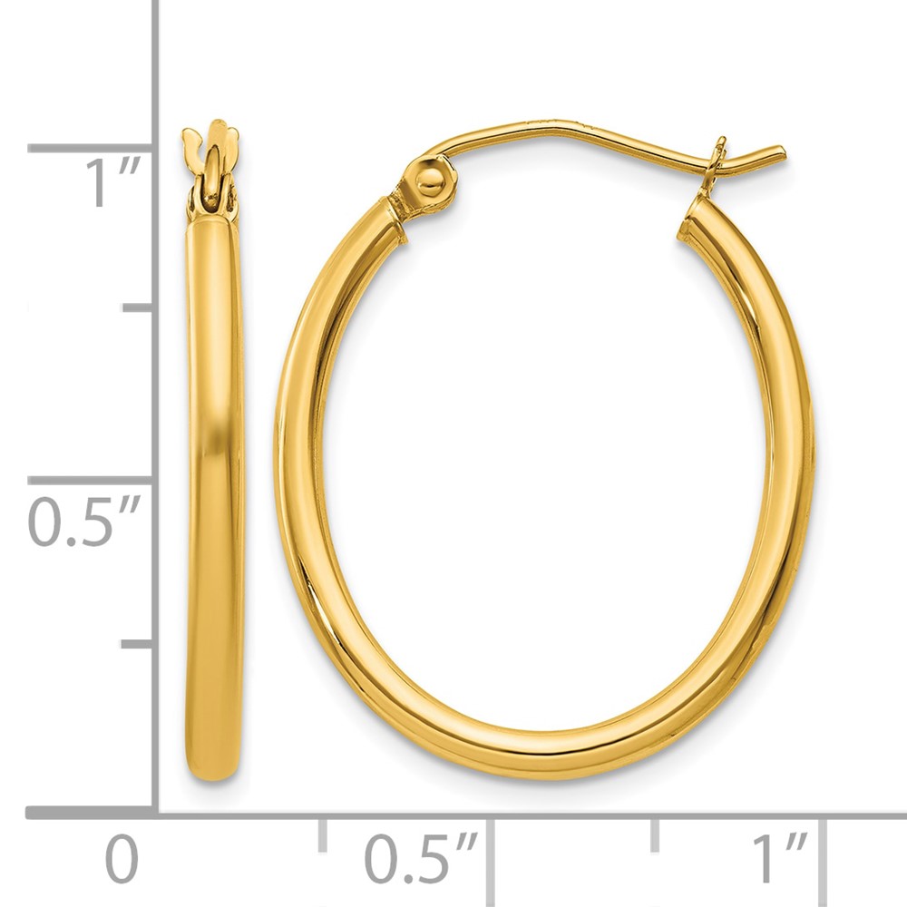 10k Oval Polished Hoop Earring (10TA256)