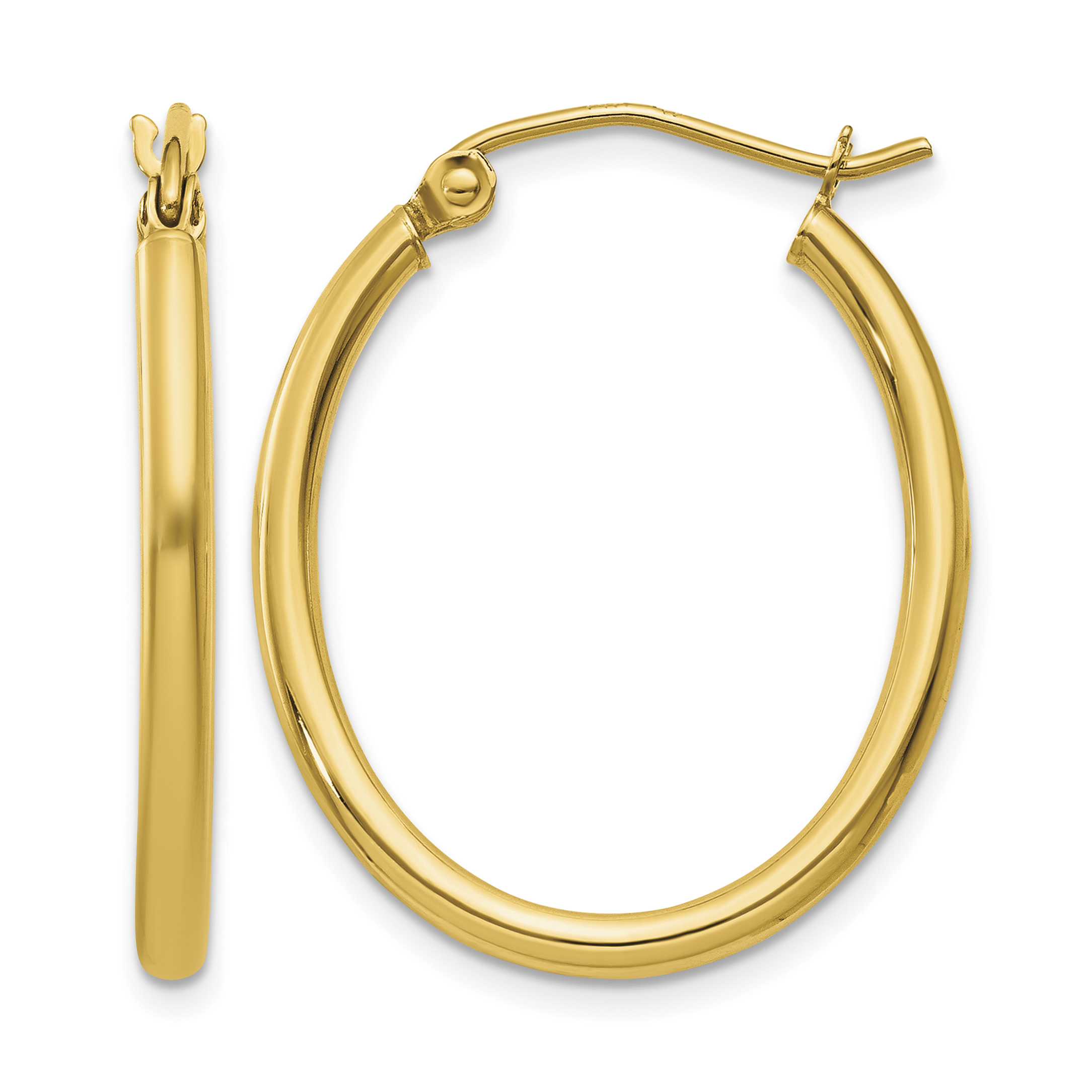 10k Oval Polished Hoop Earring (10TA256)