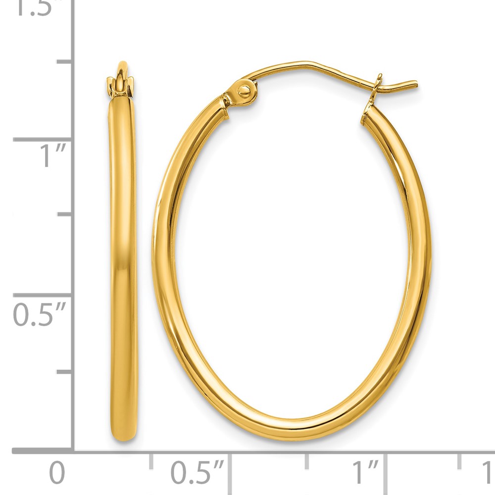 10k Oval Polished Hoop Earring (10TA257)