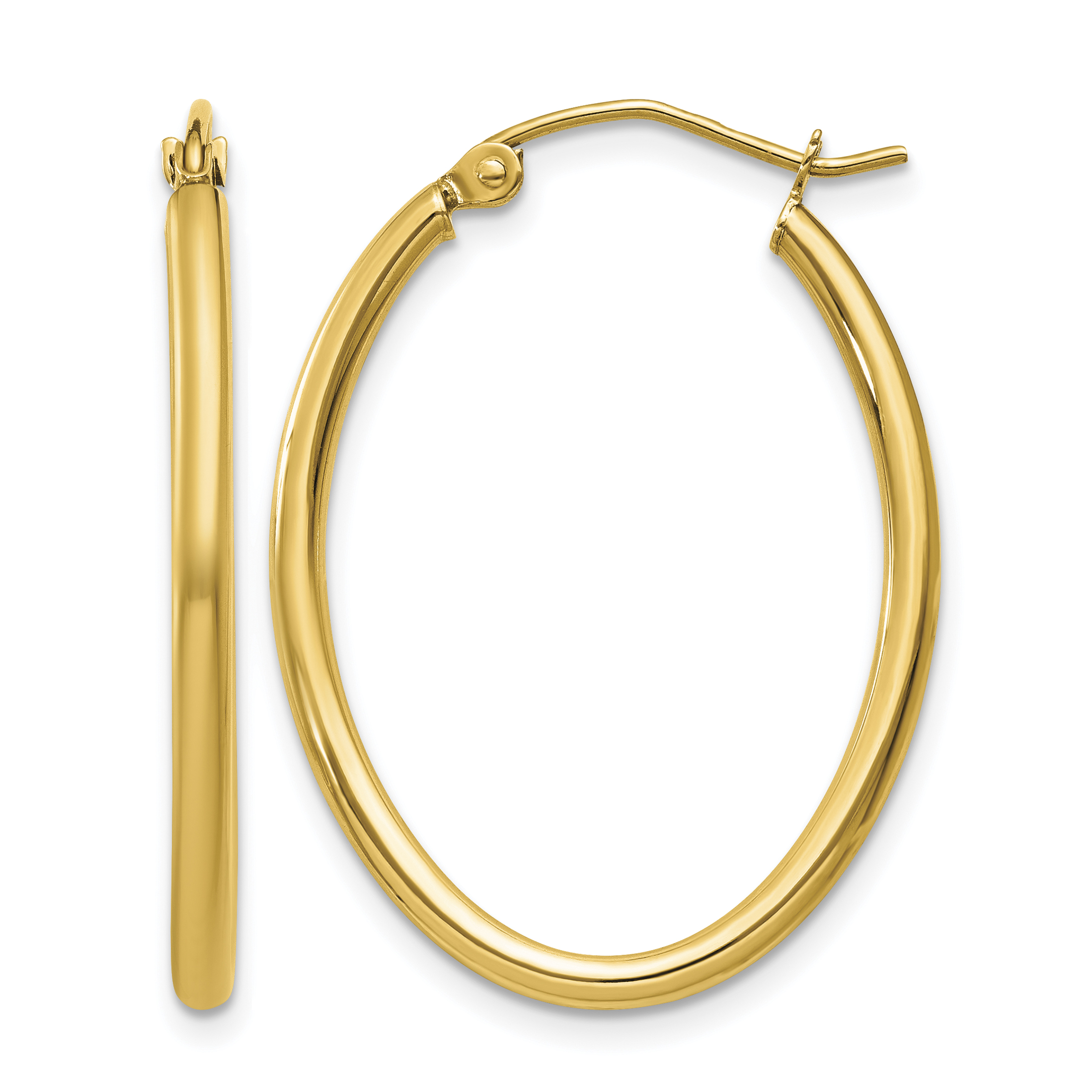 10k Oval Polished Hoop Earring (10TA257)