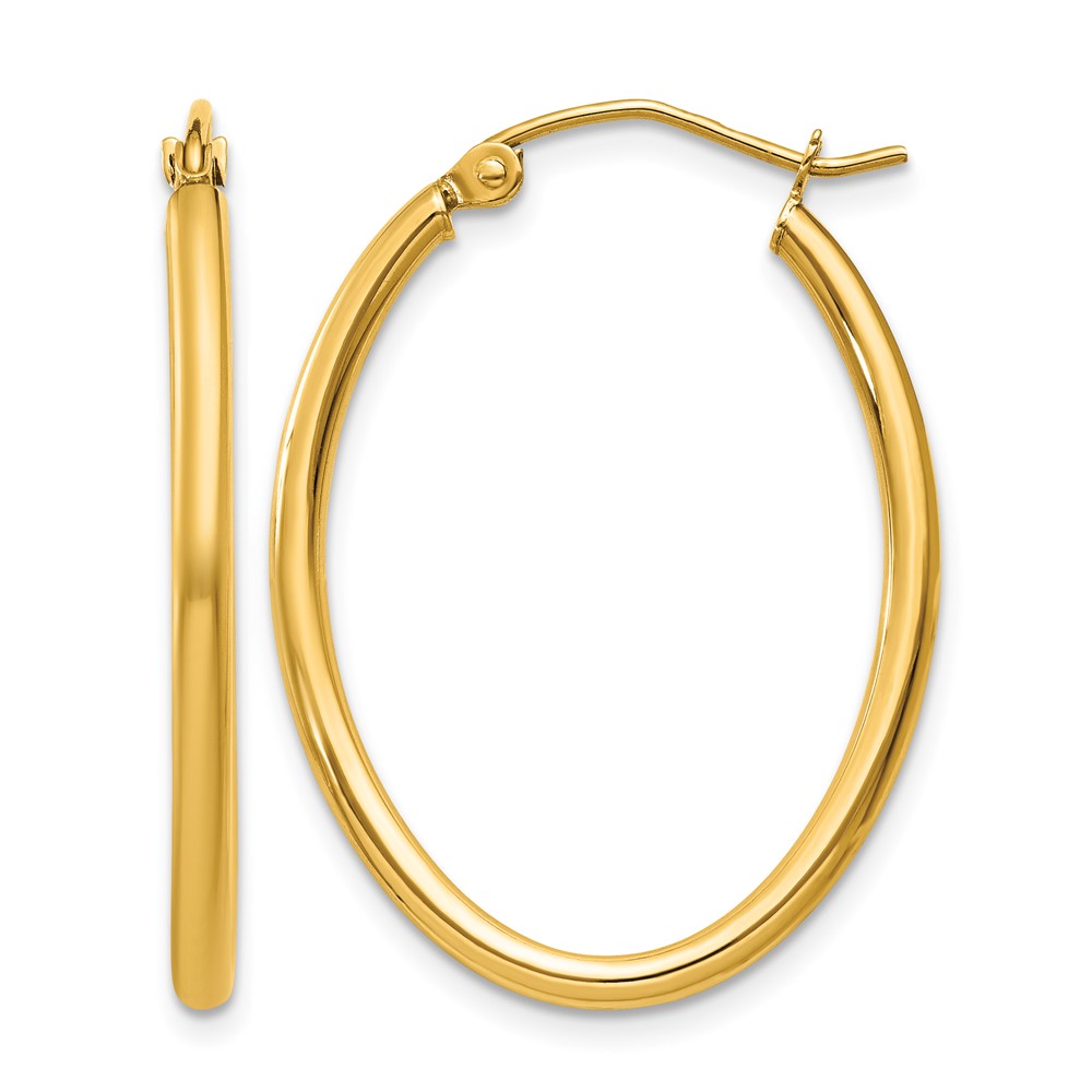 10k Oval Polished Hoop Earring (10TA257)