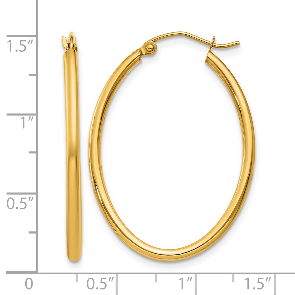 10k Oval Polished Hoop Earring (10TA258)