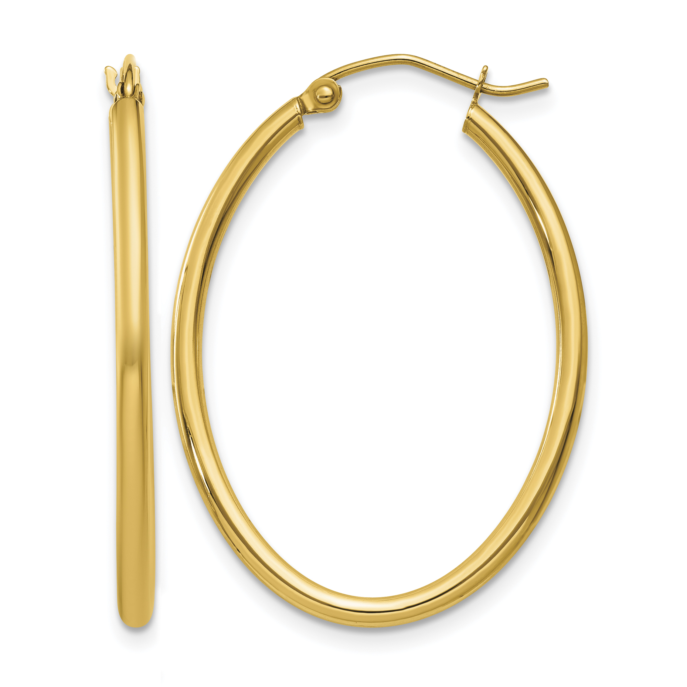 10k Oval Polished Hoop Earring (10TA258)