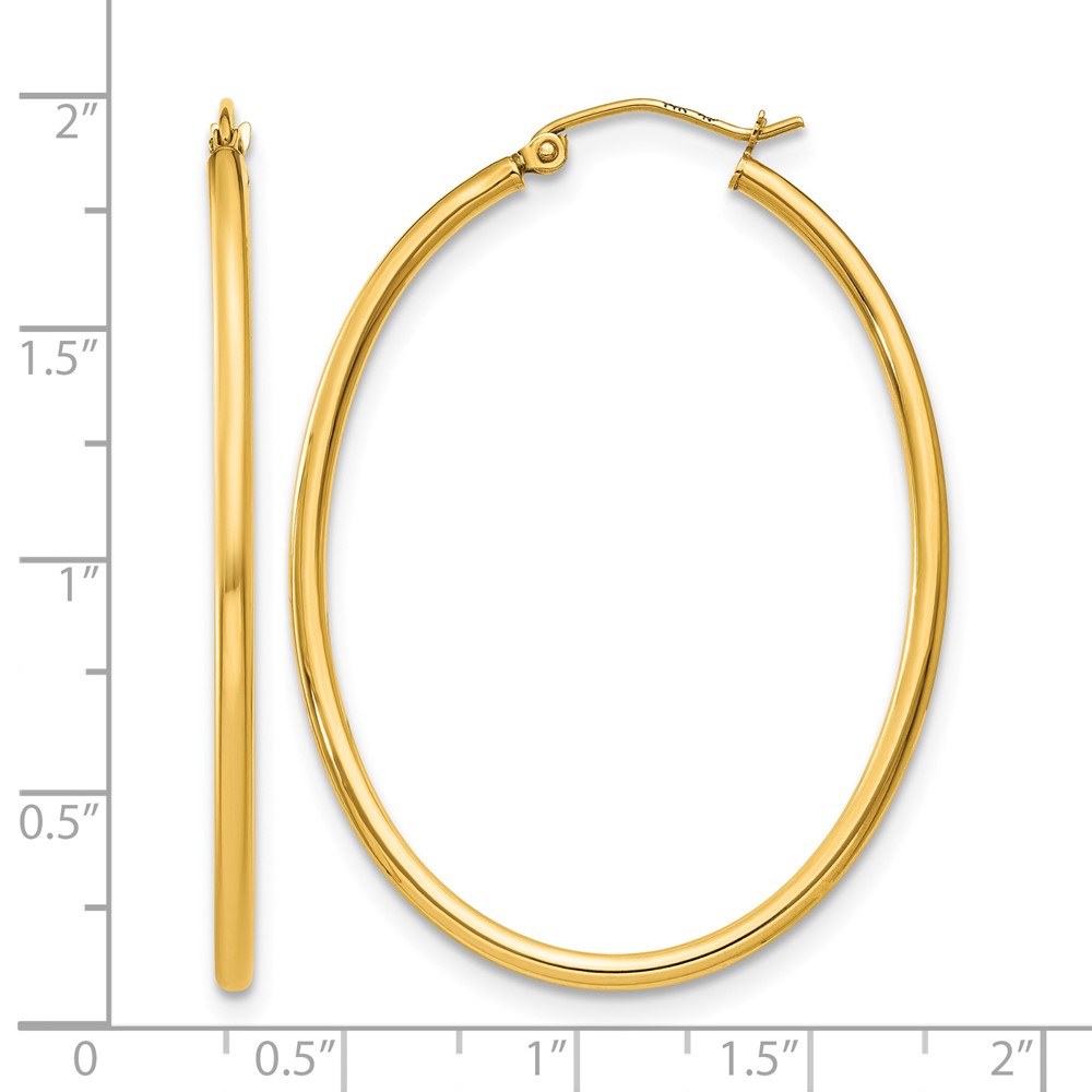 10k Oval Polished Hoop Earring (10TA259)