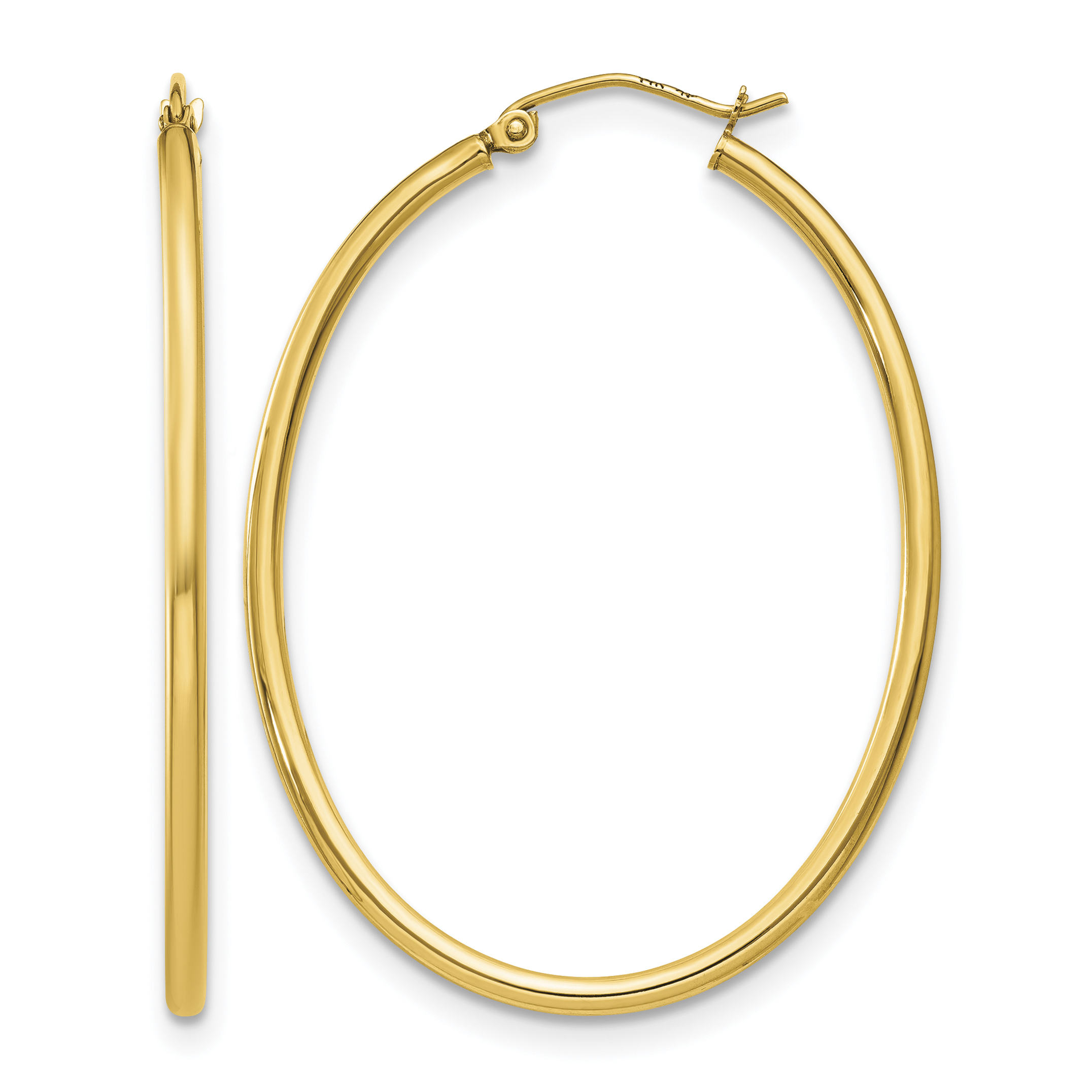 10k Oval Polished Hoop Earring (10TA259)