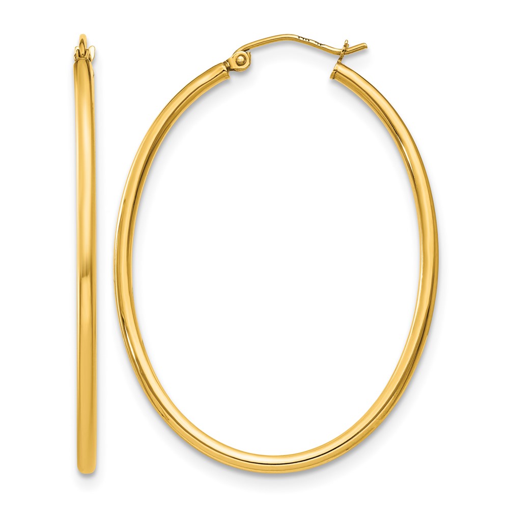10k Oval Polished Hoop Earring (10TA259)