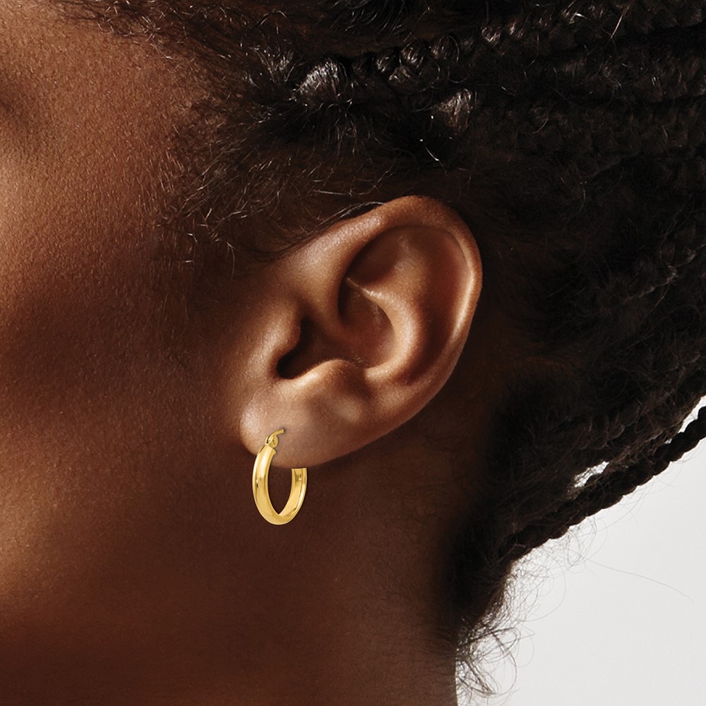 10k Round Tube Hoop Earrings (10TC138)