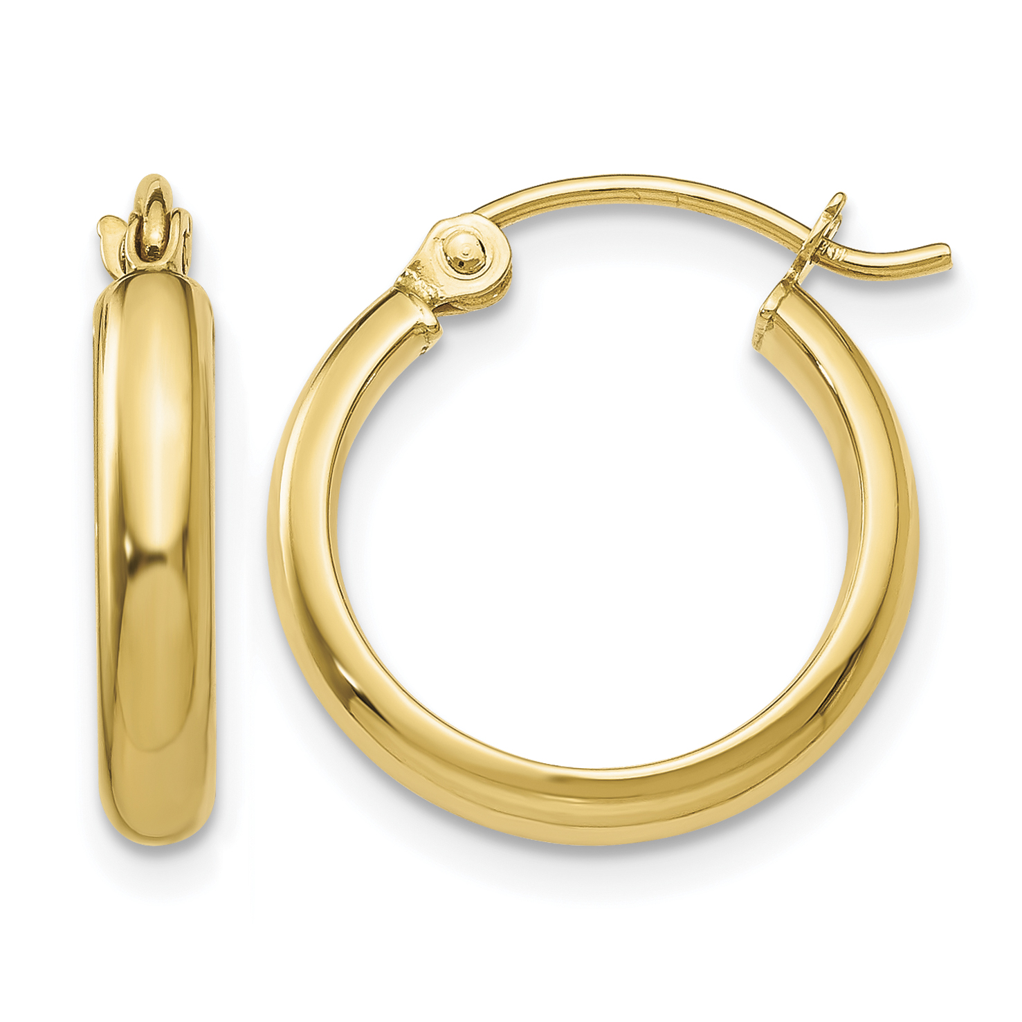 10k Round Tube Hoop Earrings (10TC138)