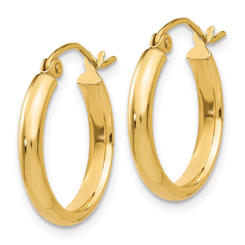 10k Round Tube Hoop Earrings (10TC139)