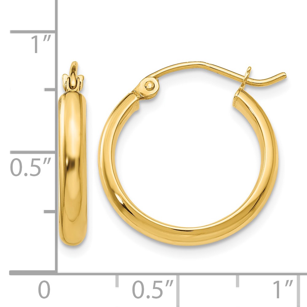 10k Round Tube Hoop Earrings (10TC139)