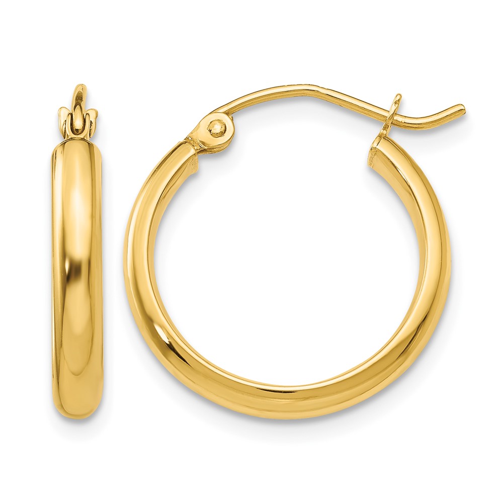 10k Round Tube Hoop Earrings (10TC139)